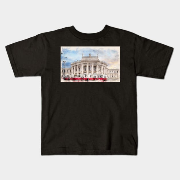 Imperial Court Theatre in Vienna, Austria Kids T-Shirt by mitzobs